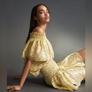 Anthropologie Delfi Collective Silk Metallic Blouse NWT